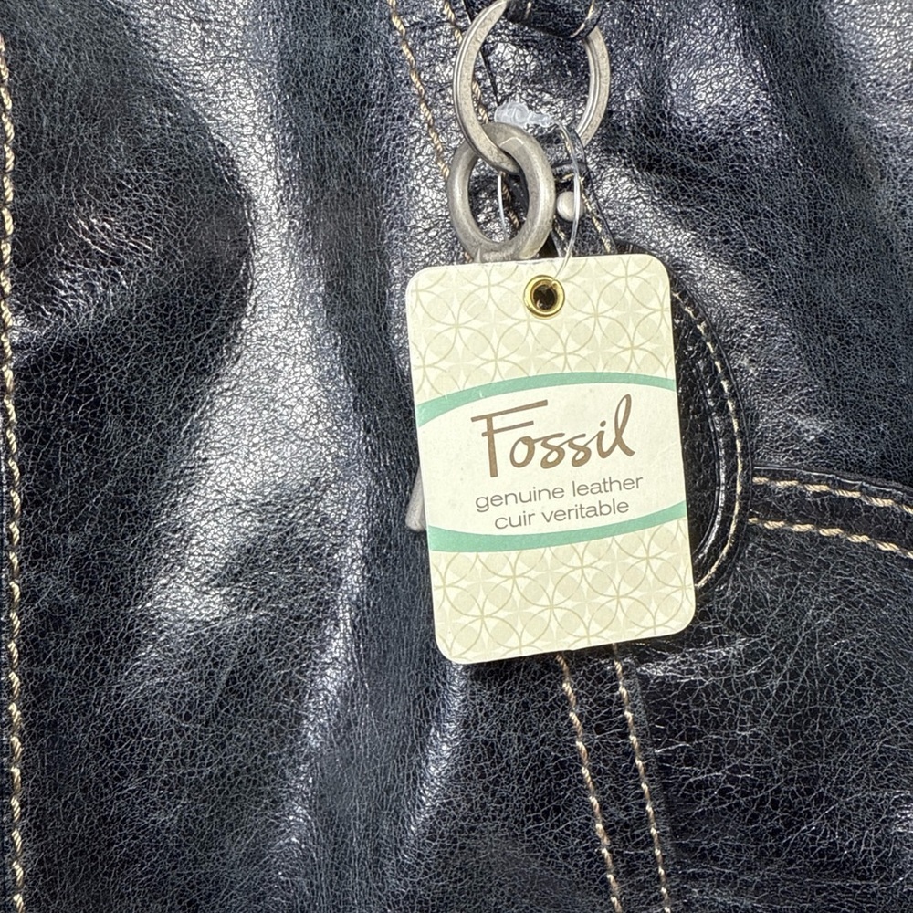 Fossil Black Leather Tote shoulder bag - Picture 6 of 14